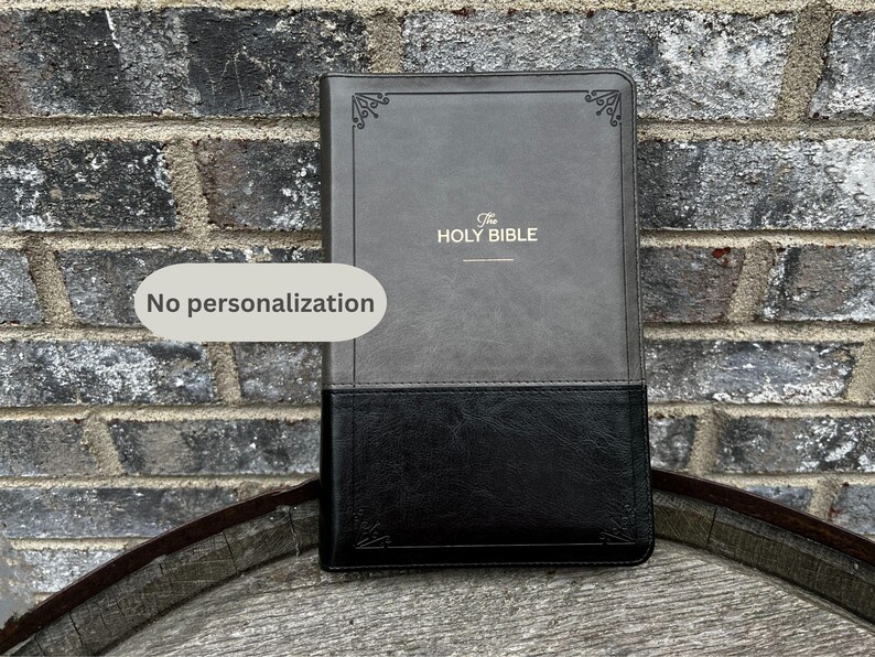 KJV Black Faux Leather Bible Personalized Zippered Bible for Christian Men Faith Inspired Gift for Dad Engraved Bible Gift Personalized or Plain Cover