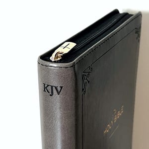 KJV Bible Zippered with Gold Cross zipper pull