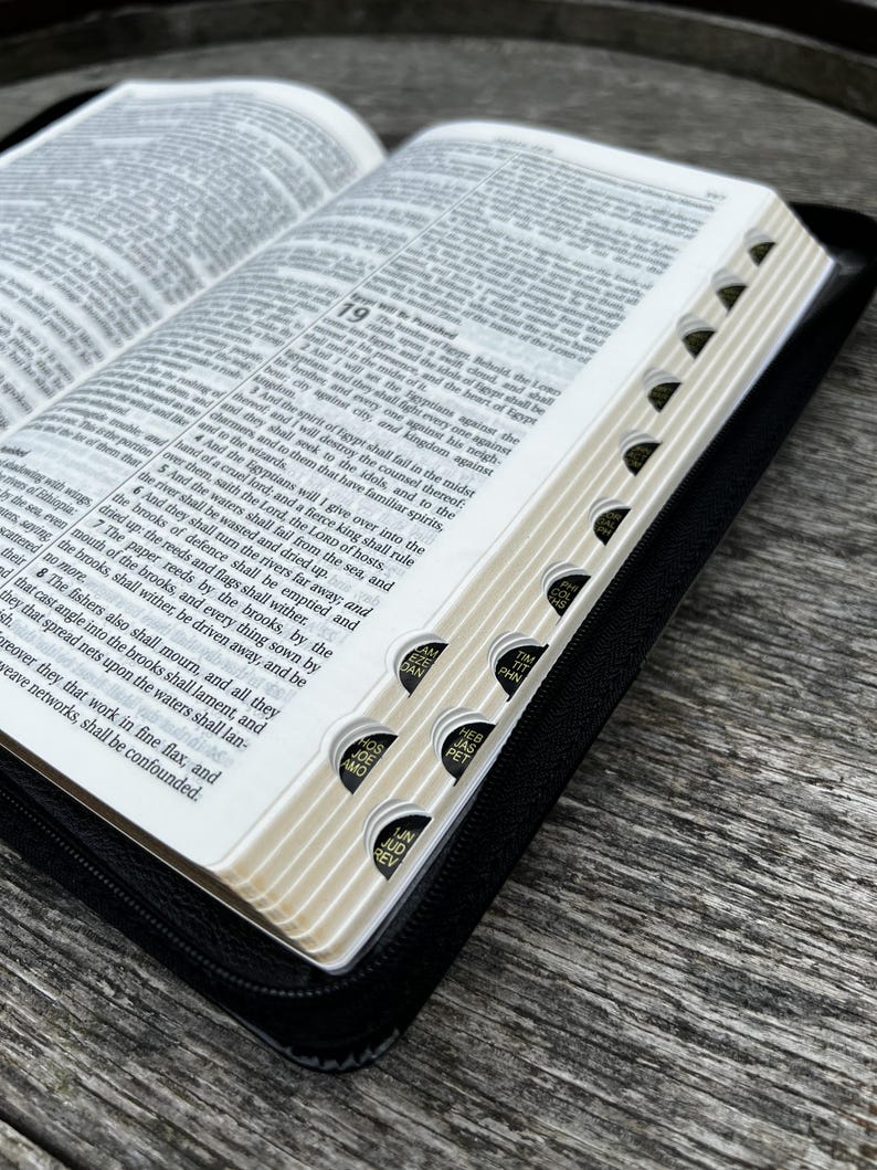 KJV Mens Faux Leather Bible Personalized Bible for Christian Men Faith Inspired Gift for Dad Zippered Bible Gift for Fathers Day Thumb Index