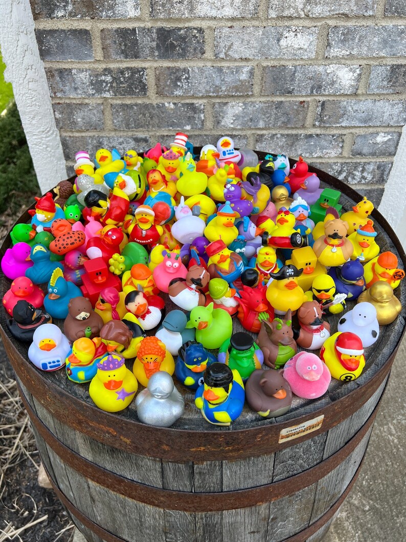 Large duck assortment for bath time, stocking stuffers, ducking jeeps, teacher prizes, party favors and more