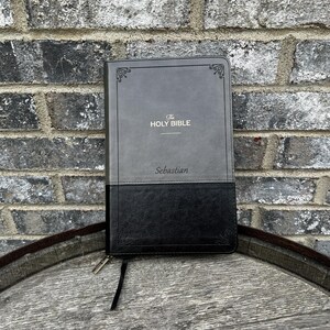 KJV Mens Faux Leather Bible Personalized Bible for Christian Men Faith Inspired Gift for Dad Zippered Bible Gift for Fathers Day Thumb Index