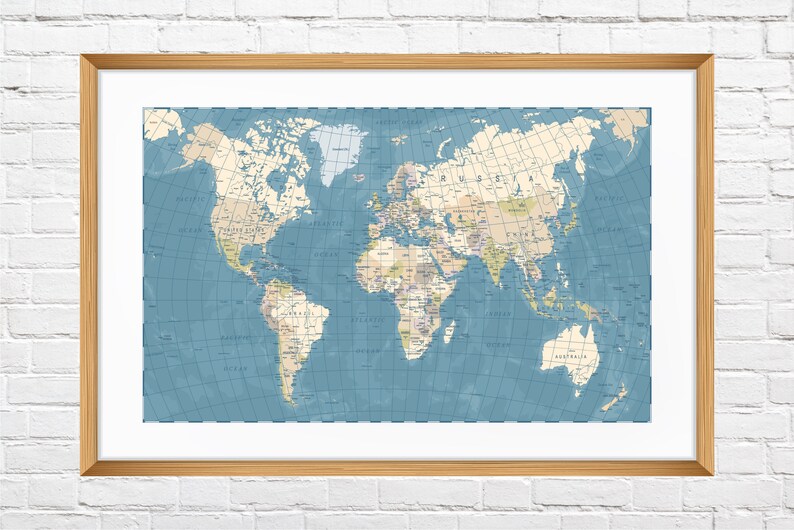 Printable Historic World Map Poster, Downloadable Large Wall Map Etsy
