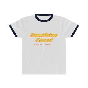 Sunshine Coast Haleiwa Hawaii Vintage Uni-sex Premium Ringer Tee