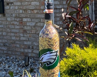 Philadelphia Eagles wine bottle Bird feeder