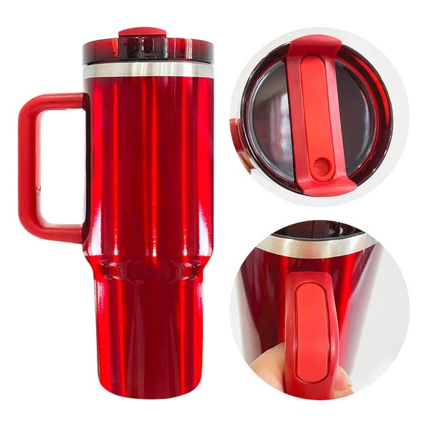 Stanley Starbucks Red Cup ltd. Dupe/aangepaste geschenken 40 Oz Quencher Tumbler/verjaardagen/bruidsmeisjes. Warm/koud kopje. Stanley Cup lijkt op elkaar.