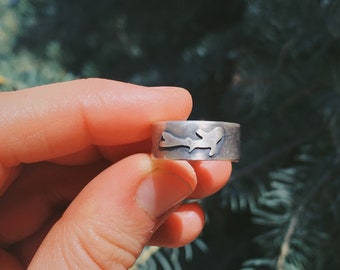 Silver Koi Fish Ring