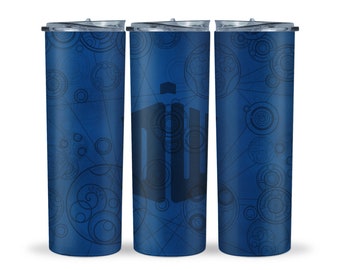 Doctor Who Inspired/Police Box Initials Image 20 oz Skinny Tumbler