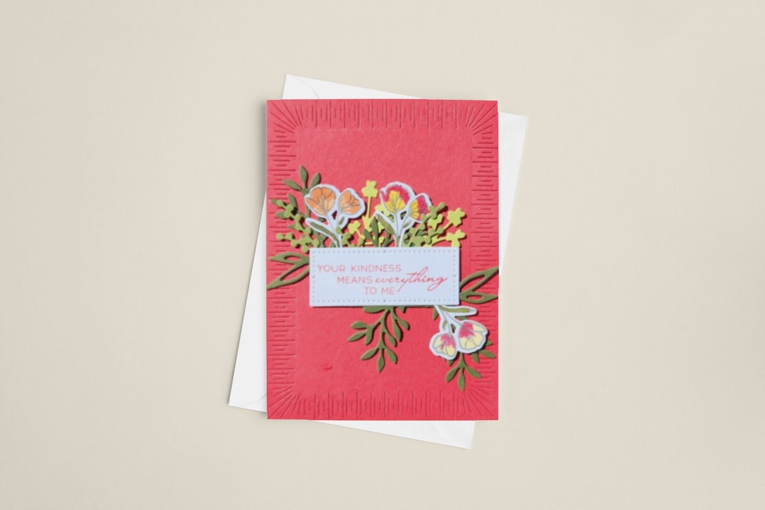 Handmade Flowers Greeting Card With Envelope Blank Inside - Etsy