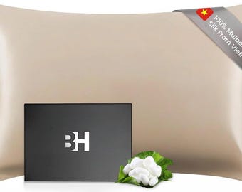 Funda de almohada de seda de morera - 22 momme, grado 6A - Seda vietnamita