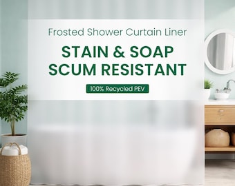 Eco-Friendly Frosted Shower Curtain Liner – Recycled Polyester, Waterproof