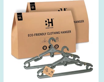Eco-Friendly Clothes Hangers - Recycled Milk Cartons, Non-Slip (Pack of 10)