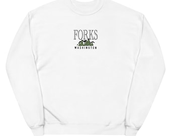 Embroidered Forks Washington Sweatshirt | Forks Sweatshirt | Forks Washington Crewneck | Forks Washington Embroidered Sweatshirt