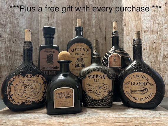 Halloween Potion Bottles, Spooky Apothecary Decor