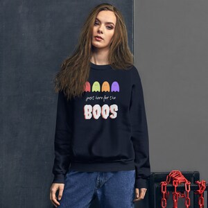Just here for the boos, spooky season sweatshirt, sweatshirt for halloween, Fall sweatshirt, Funny Halloween sweatshirt, Unisex Sweatshirt