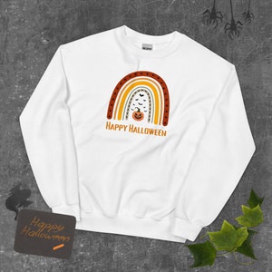 Happy halloween sweatshirt, spooky season sweatshirt, fall sweatshirt, jack o lantern sweatshirt, pumpkin sweatshirt