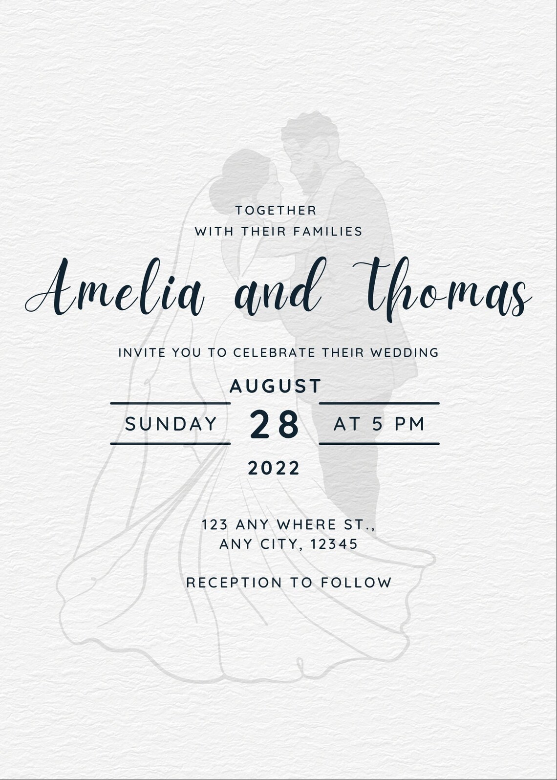 Canva Wedding Invitation Template Wedding Invite Digital Etsy