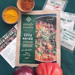Easy Indian spice kit to cook tikka masala, chickpeas etc.| Premeasured spices + easy recipes | Foodie gift | Herbs,Spice,seasonings