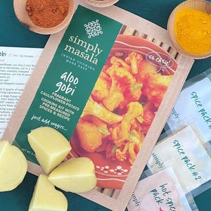 Easy Vegan Indian Cooking kit with Spices & Recipes | Cooking success for novice or expert | Foodie Gift or everyday Vegan/Vegetarian meals