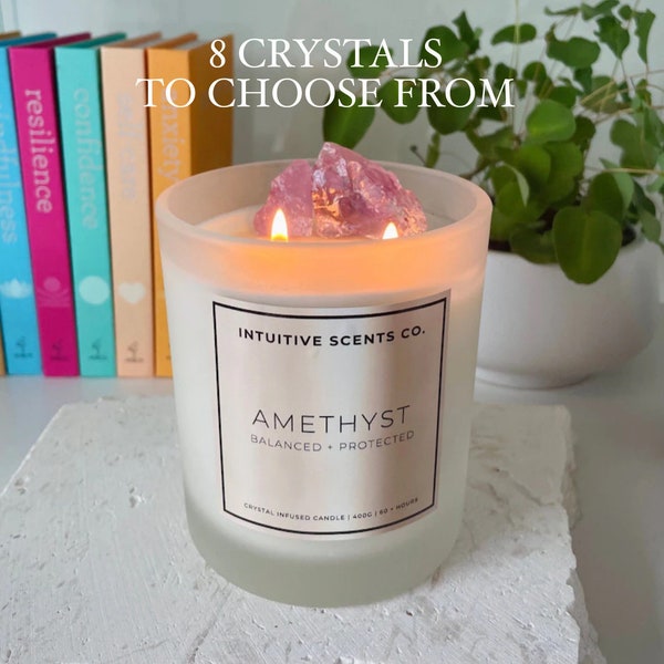 8 Crystal Candles: Choose A Crystal and Soothing Scent