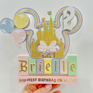 Vintage Disneyland Cake Topper: Personalized 3D Park Decoration