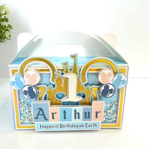 Disneyland box, Vintage Park Birthday, Disneyland Birthday, Vintage Disneyland Gable Box, Shaker Gable Box.
