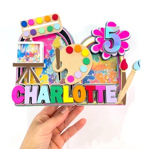 Personalized Artist Cake Topper: Art Paint Party Decor