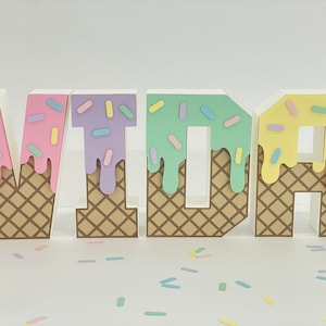 Ice Cream 3D Letters| Ice Cream Letters, Ice Cream Birthday |Ice Cream Theme|Personalized 3D Letters|