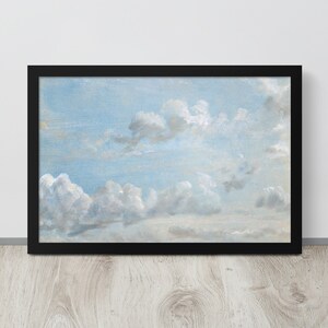 Vintage Cloud Print | Clouds Oil Painting | Antique Cloud Study | Rustic Cloud Wall Art | Clouds Printable Art | Cloud Wall Art
