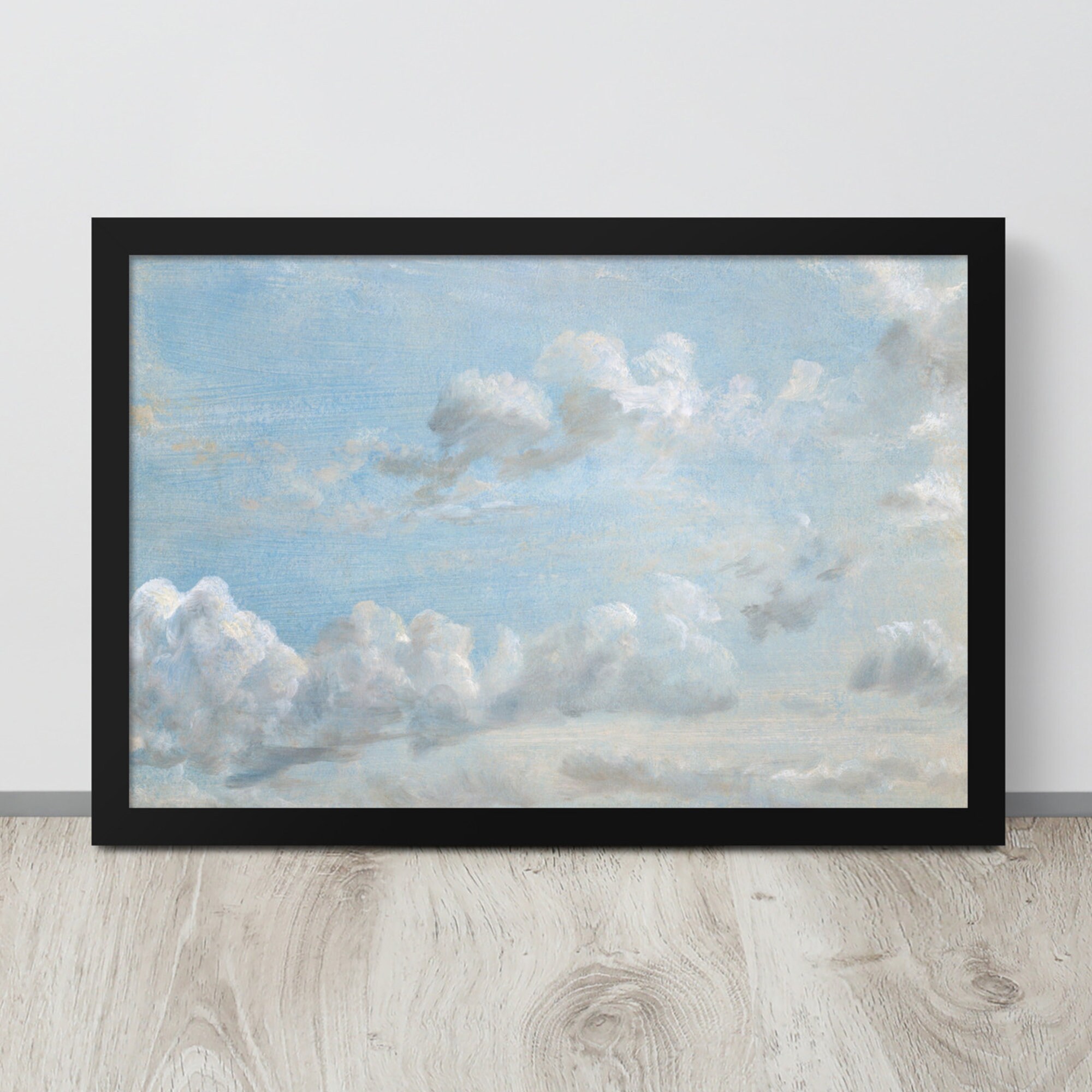 Vintage Cloud Print / Clouds Oil Painting / Antique Cloud Study / Rustic Cloud Wall Art / Clouds Printable Art / Cloud Wall Art