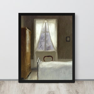 Vintage Still Life Painting | Moody Farmhouse Painting | Rustic Country Print | Neutral Gray Painting | Farmhouse Interior