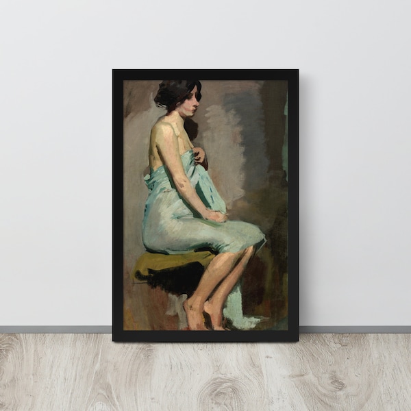 Bathroom Wall Decor | Antique Painting of a Woman | Printable Wall Art | Digital Download | Moody Portrait Painting | Vintage Woman Portrait