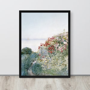 Vintage French Country Cottage Landscape Flower Garden Painting I French Antique Oil Painting | Farmhouse Painting