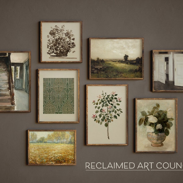 Druckbare Vintage Galerie Wand Kunst Set | Warm Gallery Wall Print Set | Moderne Bauernhaus Galerie Wand