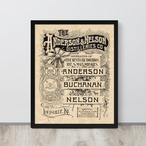 Vintage Distillery Poster | Kentucky Bourbon Wall Art | Bar Wall Art | Kentucky Bourbon Poster