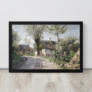 Vintage Country Landscape Painting | Farmhouse Wall Art | Country Lane Prints | Downloadable Art | Printable Art