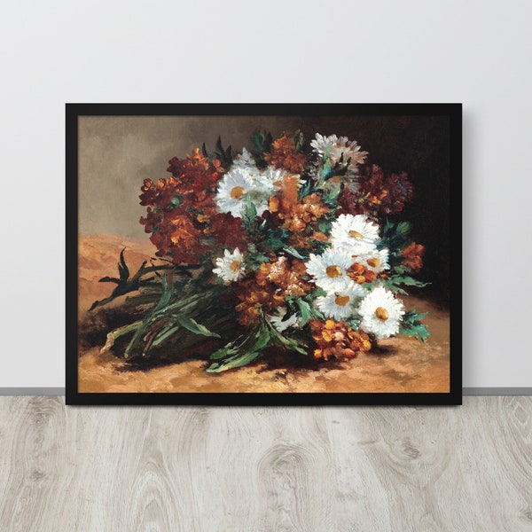 Wildflower Bouquet Still Life | Autumn Toned Floral Art Print | Vintage Flower Painting | Antique Flower Art | Flower Art | Gallery Print