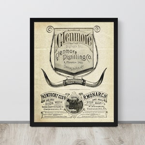 Whiskey Distillery Print | Kentucky Bourbon Wall Art | Bar Decor | Gift for Dad | Whiskey Wall Decor