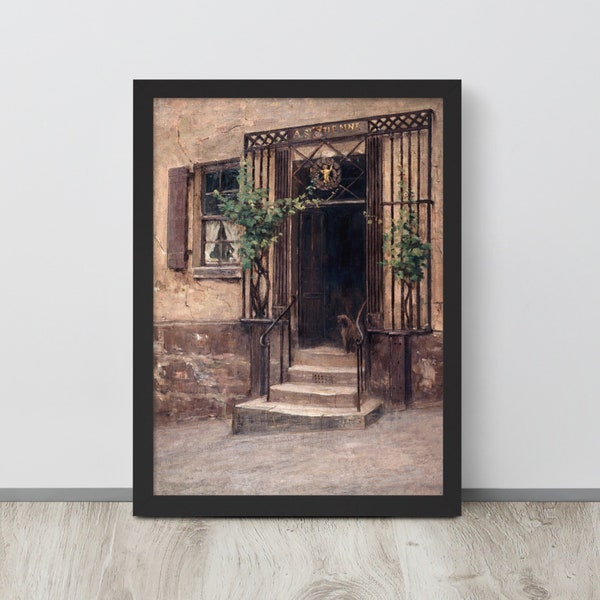 Vintage Architecture Oil Painting | Gallery Wall Art | Door Painting | Antique Architecture Painting | Digital Printable Art