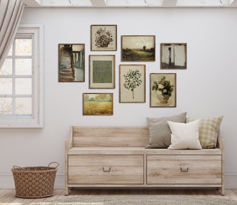 printable-vintage-gallery-wall-art-set-warm-gallery-wall-etsy