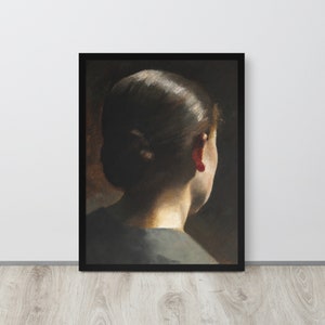 Vintage Woman Portrait Wall Art | Moody Portrait Painting | Woman Painting Art Print | Dark Moody Wall Art | Antique Lady