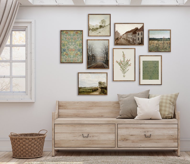 printable-vintage-gallery-wall-art-set-warm-gallery-wall-etsy