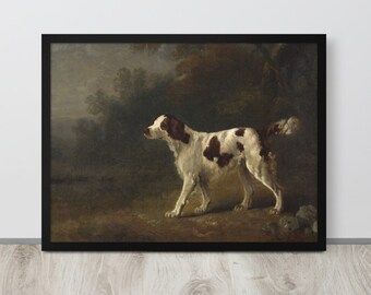 Vintage Dog Print | Bird Dog Drawing | Brittany Dog Breed Art | Antique Dog Print | Brittany Wall Art | Farmhouse Art | Birddog Painting