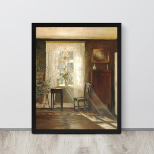 Vintage Interior Still Life Painting | Moody Interior Still Life | Rustic Country Print | Printable Farmhouse Art | Victorian Oil Painting