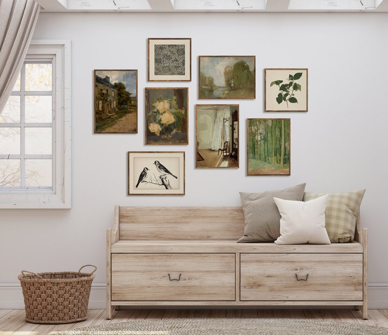 Printable Vintage Gallery Wall Art Set Warm Gallery Wall Etsy