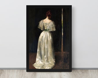 Moody Portrait Painting | Vintage Woman Portrait Wall Art | Woman Painting Art Print | Dark Moody Wall Art | Antique Lady