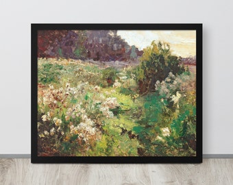 Summer Meadow Painting | Vintage Flower Print | Countryside Art Print | Farmhouse Wall Decor | Impressionist Painting