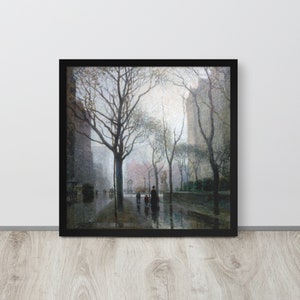 Rainy Day Painting | Vintage Cityscape | Dark Moody Print | Printable Wall Art | Digital Download | Rainy City | Printable Art | Vintage Art