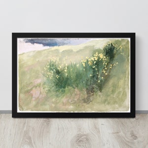 Vintage Wildflower Painting |  Daffodil Flower Oil Painting | Farmhouse Art | Field of Flowers | Floral Landscape | Digital Printable