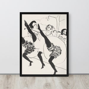 Abstract Burlesque Line Art | Abstract Dancing Print | Minimalist Sketch | Abstract Sketch Print | Women Dancing | Line Art | Figure Art
