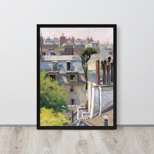 Vintage Cityscape Painting | View from a Window | City Art Print | Antique Architecture Print | Oil Painting Wall Art | Digital Download